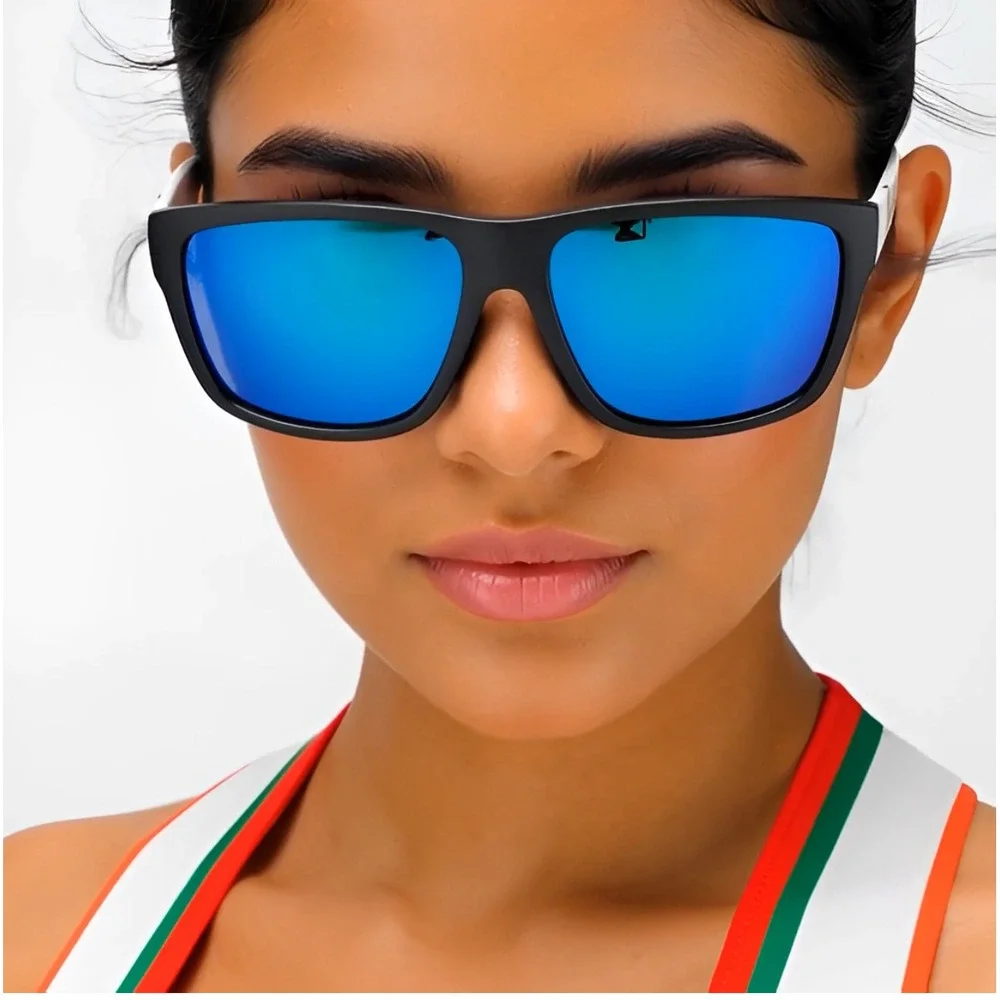 Polarized Sunglasses Women Blue Mirror Lens Driving Golf Retro Lentes Female New